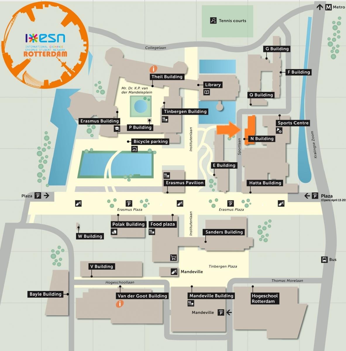 Ramani ya erasmus chuo kikuu cha Rotterdam 