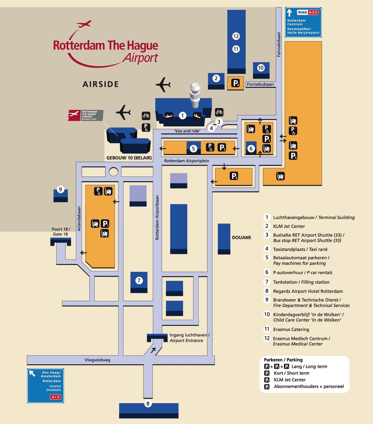 Ramani ya Rotterdam airport 