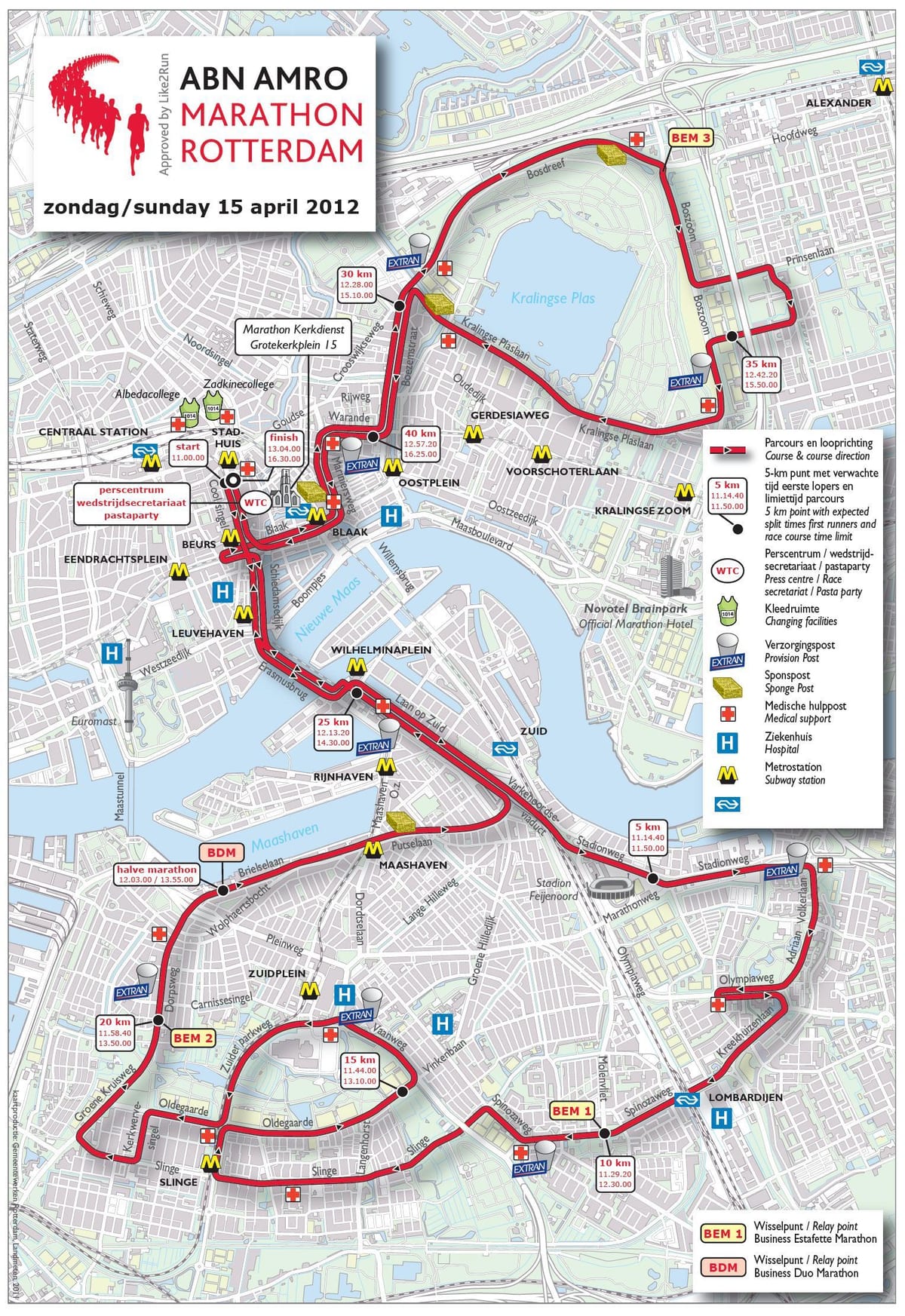 Ramani ya marathon ya Rotterdam 