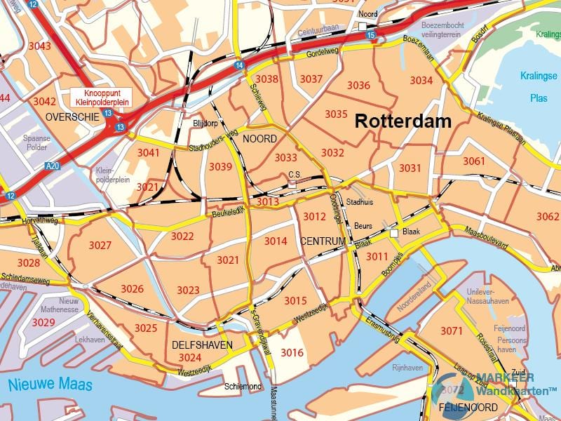 Ramani ya Rotterdam postcode 