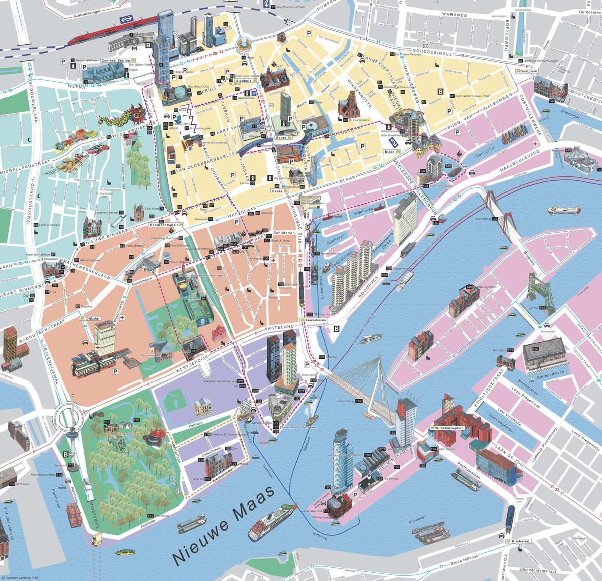 Ramani ya Rotterdam sightseeing 