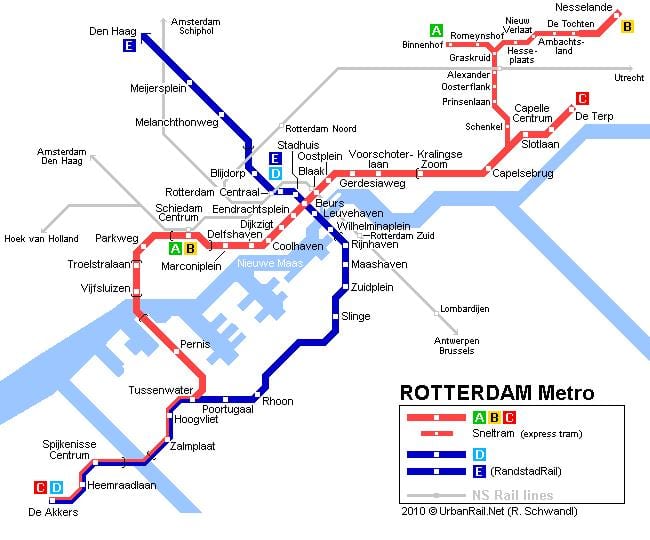 ret Rotterdam tram ramani