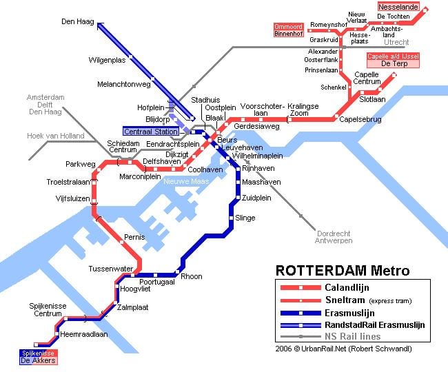 Rotterdam usafiri wa umma ramani