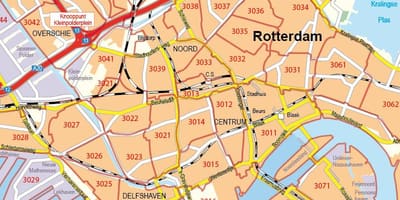 Ramani ya Rotterdam postcode 